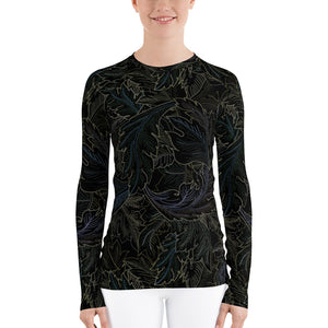 Women's Rash Guard Dark Garden