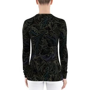 Women's Rash Guard Dark Garden