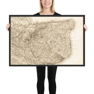 Framed matte poster Map of Kent